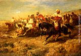 Adolf Schreyer Canvas Paintings - Arabian Horseman